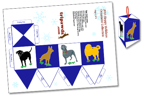 Free Paper Dreidel Tripawds Ornament Template