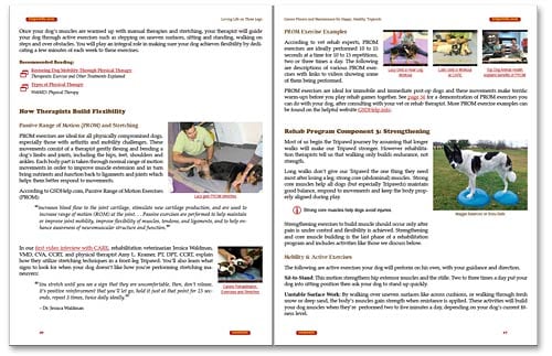 Tripawds Canine Rehab E-book Pages